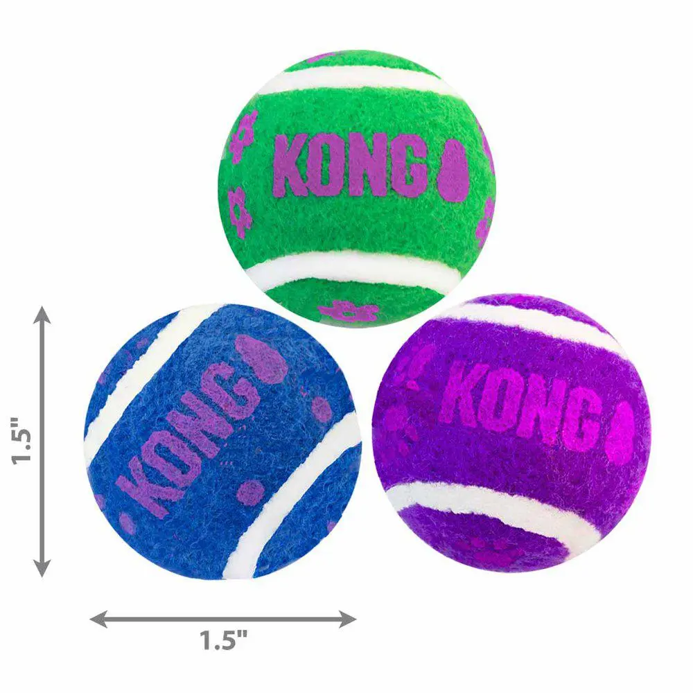 Kong Kattelegetøj Active Tennisbolde med klokker Ø4 cm